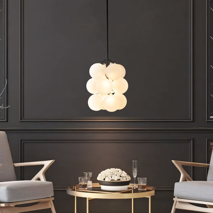 Orbina 2-Light Sputnik Globe Bubble Transitional Chandelier (11") Brightelier