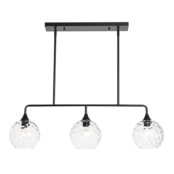 Noctura 3-Light Linear Clear Textured Glass Modern Pendant (39") My Store