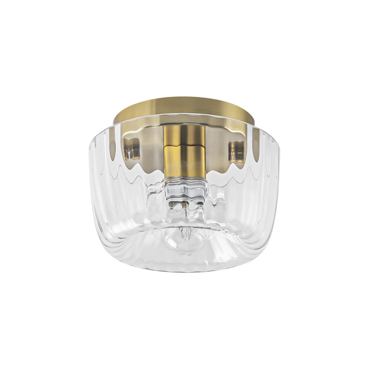 Lumisca 1-Light Dome Clear Striped Glass Modern Glam Flush Mount Ceiling Light (6") My Store