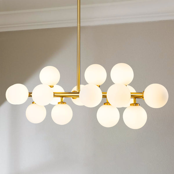 Zenvia 16-Light Kitchen Island Glass Bubble Modern Chandelier (35")