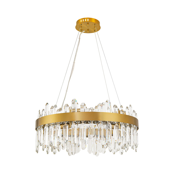 Velroa 12-Light Dimmable Crystal Glam Ring Chandelier (24") Brightelier