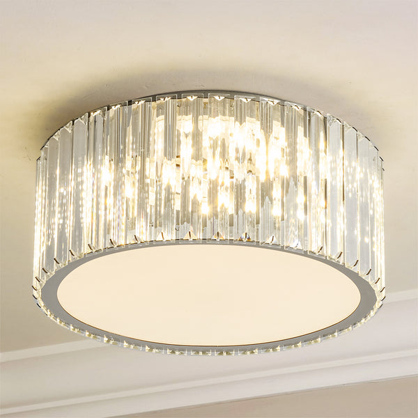 Auralyn 1-Light Dimmable Crystal LED Modern Round Flush Mount (13") Brightelier