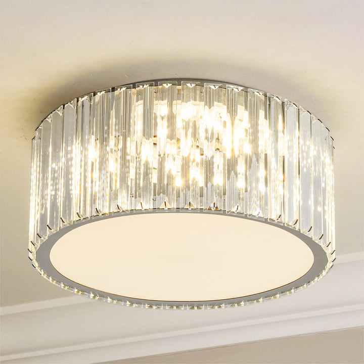 Auralyn 1-Light Dimmable Crystal LED Modern Round Flush Mount (13") Brightelier