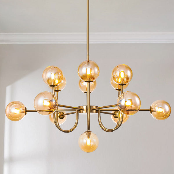 Dresqui 13-Light Sputnik Modern Linear Glass Bubble Chandelier (38") My Store