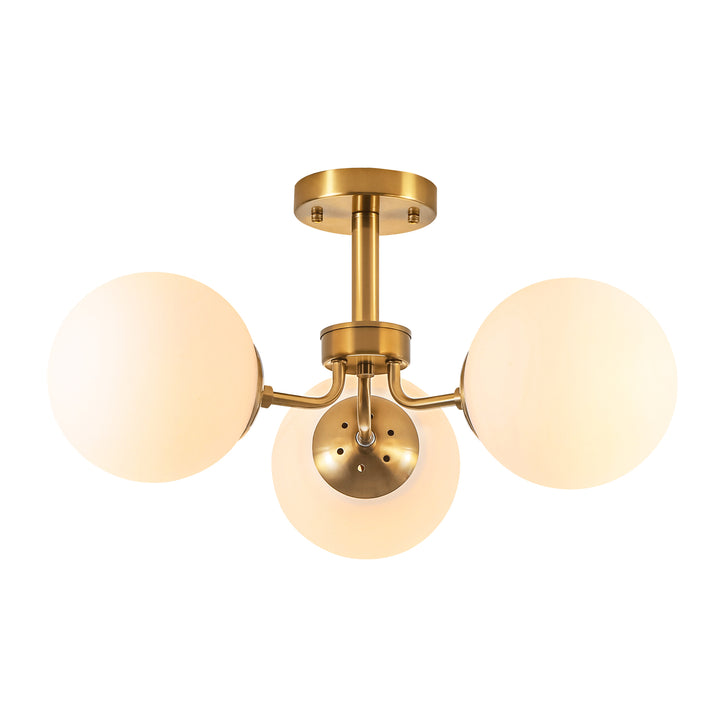 Soluma 3-Light Dimmable Glass Bubble Semi Flush Mount (23") My Store