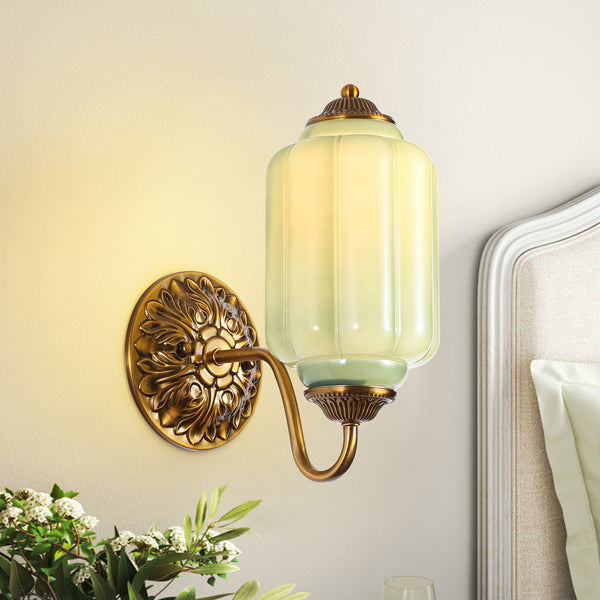 Tranquix 1-Light French Retro Copper Glass Wall Sconce (10") Brightelier