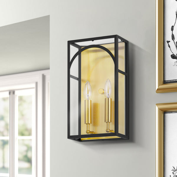 Castrelle 2-Light Oil-rubbed Farmhouse Flush Mounted Sconce (8")