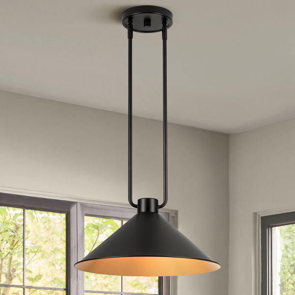 Cubella 1-Light Dimmable Industrial Dome Pendant (15")