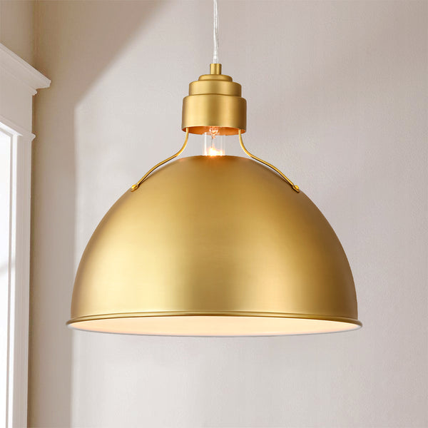Glombra 1-Light Dimmable Dome Mid-Century Modern Pendant (36") Brightelier