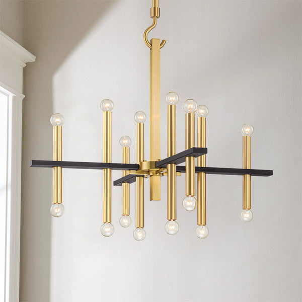 Dresqui 16-Light Linear Sputnik Candlestick  Industrial Chandelier (29")