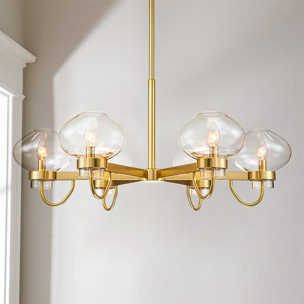 Avelon 6-Light Glass Bubble Linear Vintage Chandelier (34")