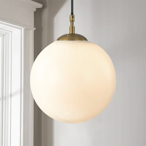 Lunara 1-Light Lunar Globe Geometric Contemporary Pendant (10")