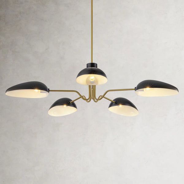 Sylvia 5-Light Dimmable Sputnik Mid-Century Chandelier (26")