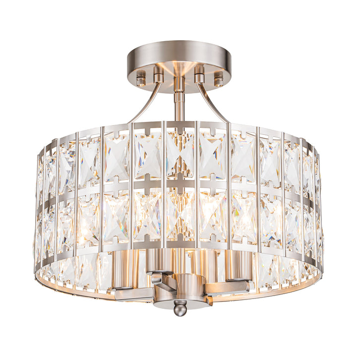 Brindlea 4-Light Dimmable Crystal Drum Glam Semi-Flush Mount (13") My Store