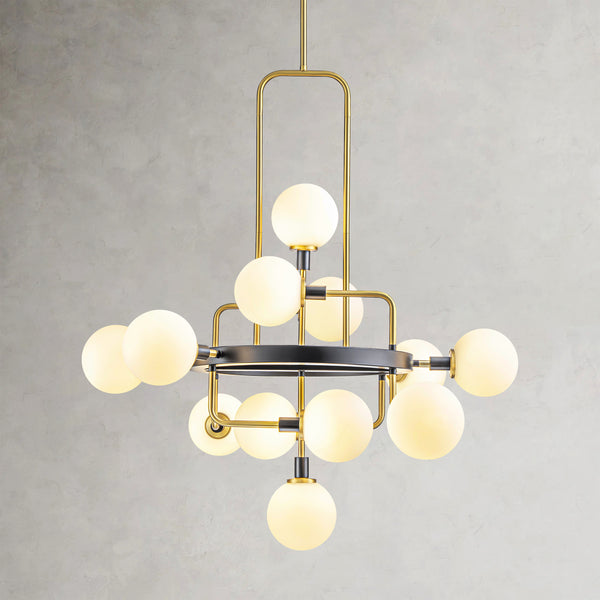 Noctiva 12-Light Dimmable Aluminum Sputnik Mid-Century Pendant (31")