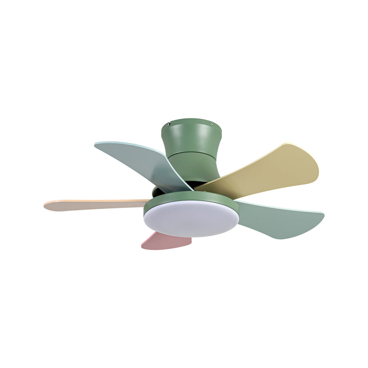 Stelo Dimmable LED Flush Mount Glam Ceiling Fan Light (35") Brightelier