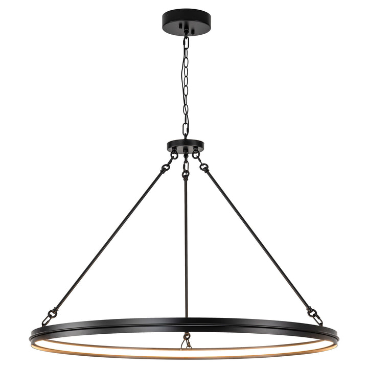 Brixia 1-Light Dimmable Aluminum LED Wagon Wheel Modern Pendant (38") My Store