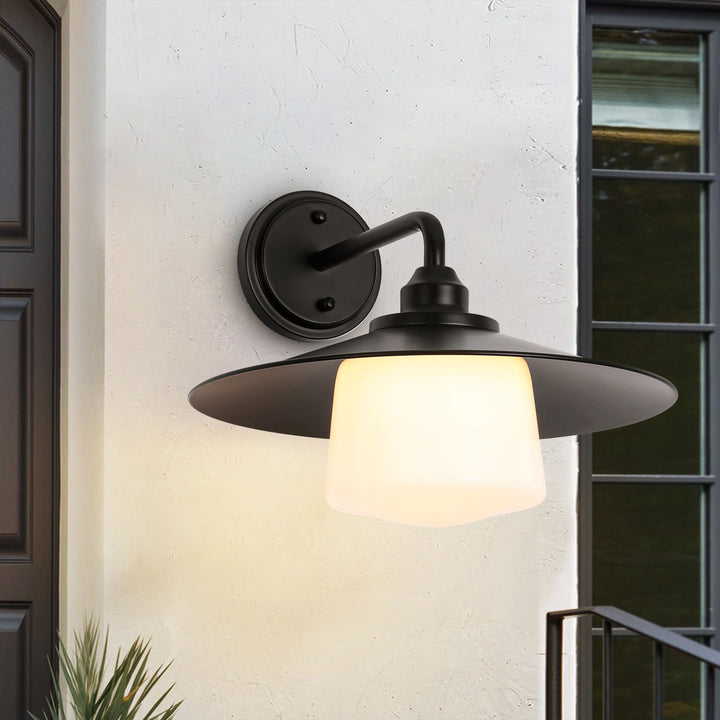 Tranquix 1-Light Outdoor Hardwired Traditional Wall Sconce (14") Brightelier