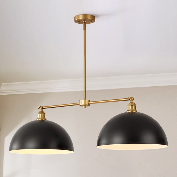 Noctiva 2-Light Linear Dome Industrial Pendant (39") Brightelier