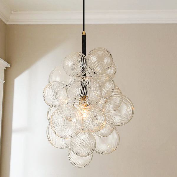 Orbina 1-Light Dimmable Glass Globe Bubble Contemporary Chandelier (21") My Store