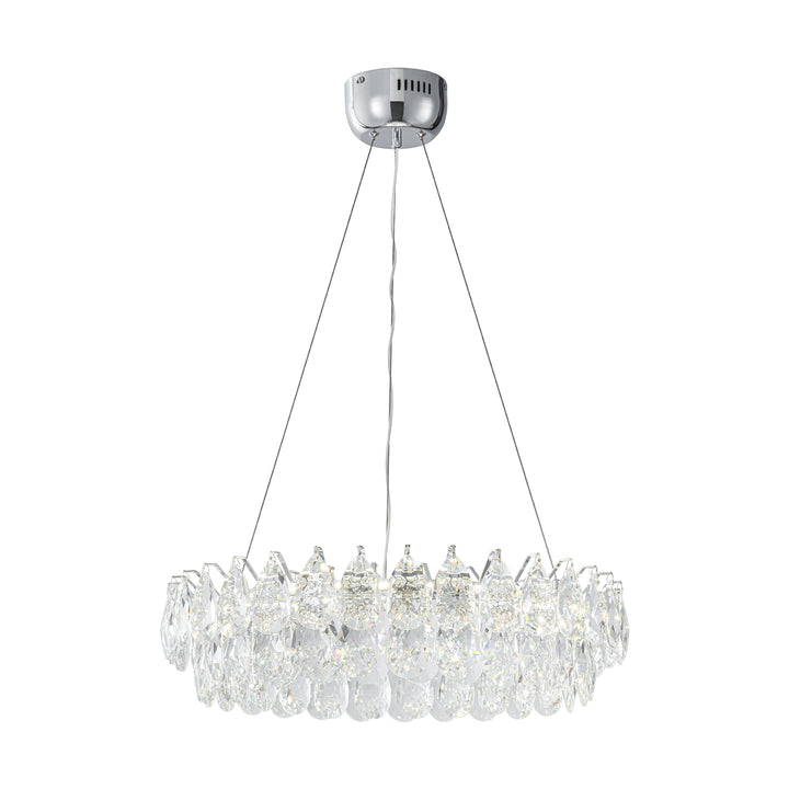 Orbina LED Round Crystal Integrated Mid-Century Modern Chandelier (24") Brightelier