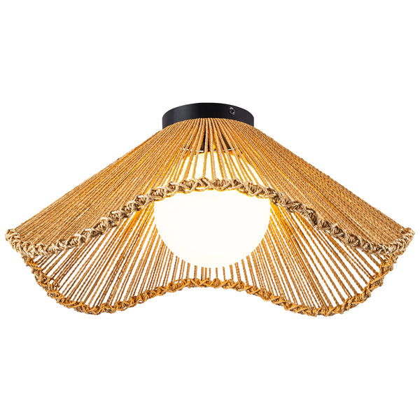 Rovista 1-Light Cafe Natural French Country Flush Mount (20") Brightelier