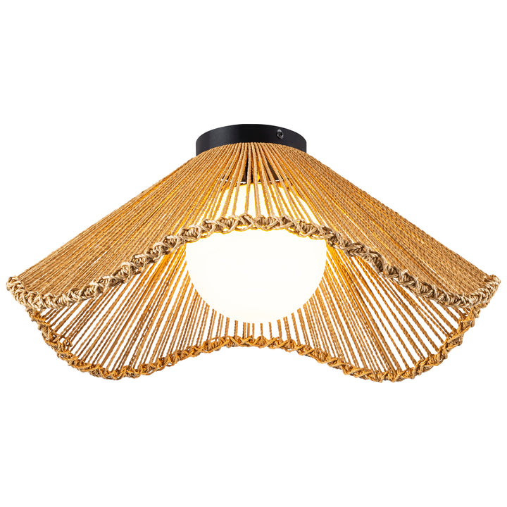 Rovista 1-Light Cafe Natural French Country Flush Mount (20") Brightelier