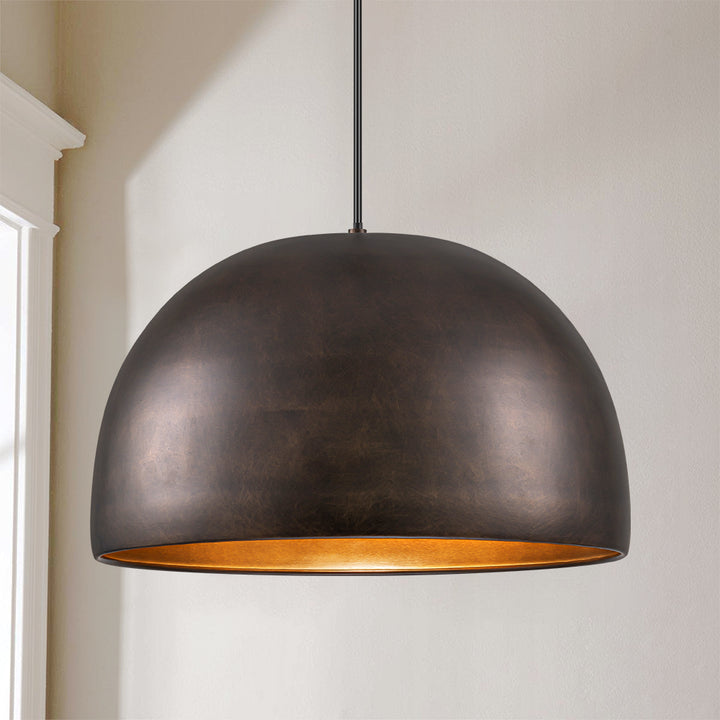 Noctiva 1-Light Dimmable Dome Transitional Kitchen Island Pendant (15") Brightelier