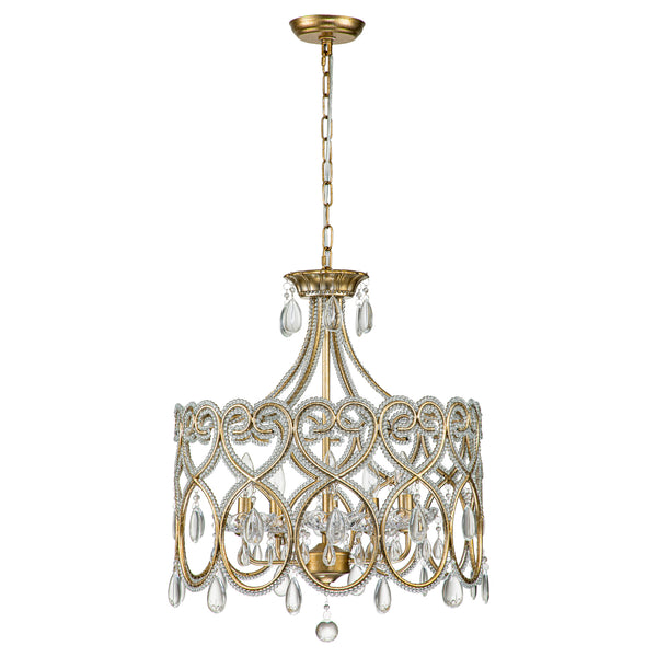 Avelon 5-Light Crystal Candle Drum Mid-Century Chandelier (20")
