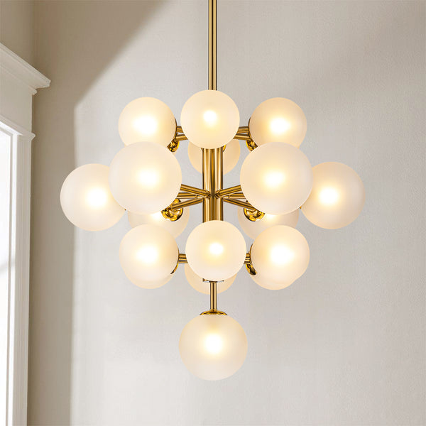 Lumiere 19-Light Dimmable Tiered Glass Bubble Modern Chandelier (21")