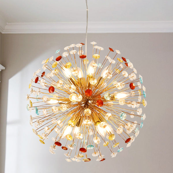 Eclipsa 12-Light Linear Crystal Starburst Firework Glam Pendant (22") My Store