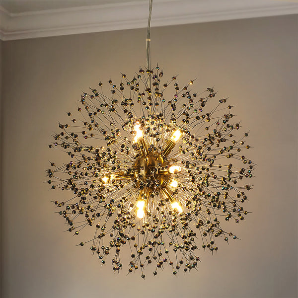 Solmere 9-Light Crystal Firework Contemporary Chandelier (20") Brightelier