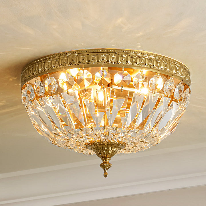 Auralyn 3-Light Dimmable Crystal Classic Unique Statement Flush Mount (13") Brightelier