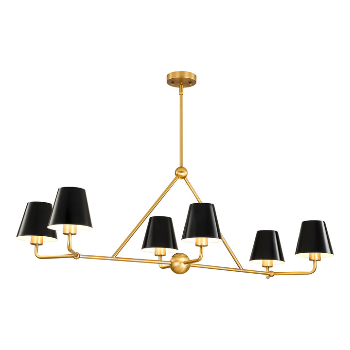 Zenvia 6-Light Linear Contemporary Kitchen Island Pendant (46") Brightelier