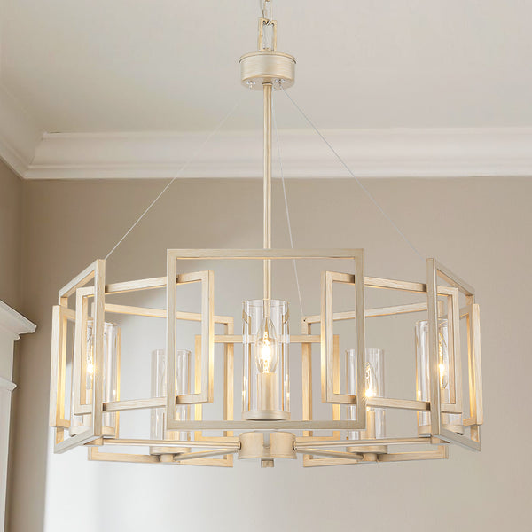 Avelon 5-Light Dimmable Drum Mid-Century Chandelier (24") Brightelier