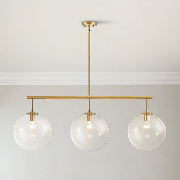 Soluma 3-Light Dimmable Glass Modern Bubble Chandelier (47")