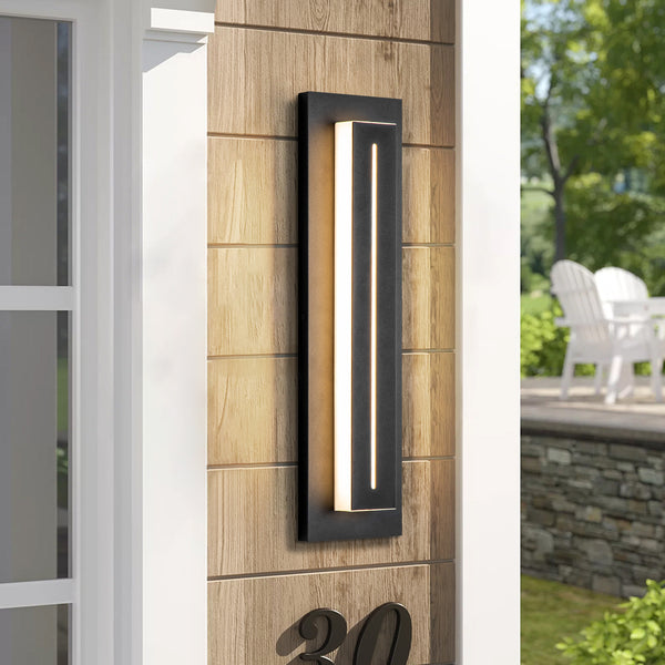 Tivora 1-Light Dimmable LED Contemporary Rectangular Outdoor Wall Sconce (18")