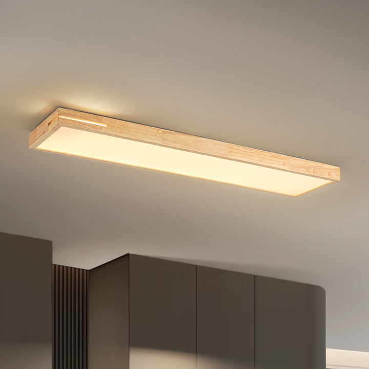 Lumisca LED Rectangle Wood Contemporary Flush Mount (47") Brightelier