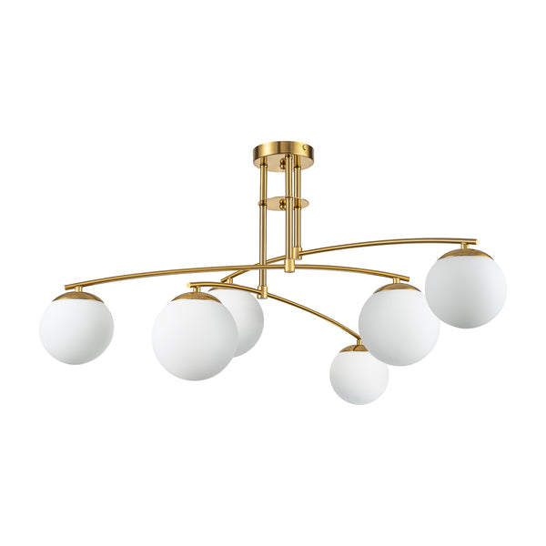 Verala 6-Light Glass Bubble Mid-Century Modern Semi Flush Mount (32")