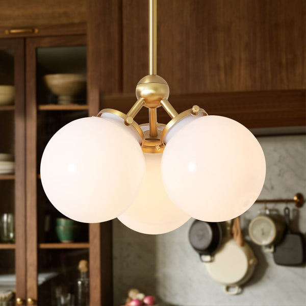 Soluma 3-Light Dimmable Opal Glass Bubble Modern  Chandelier (14") Brightelier