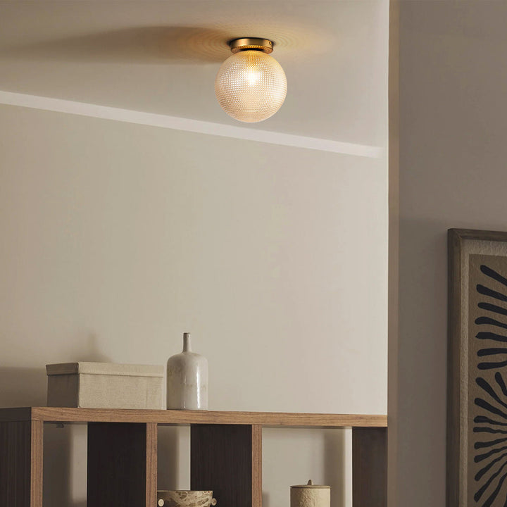Brindlea 1-Light Dimmable Textured Glass Globe Flush Mount (10") My Store