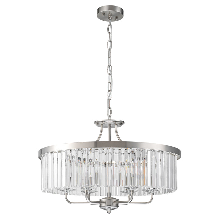 Nuvaya 6-Light Dimmable Crystal Drum Sphere Transitional Chandelier (24") Brightelier