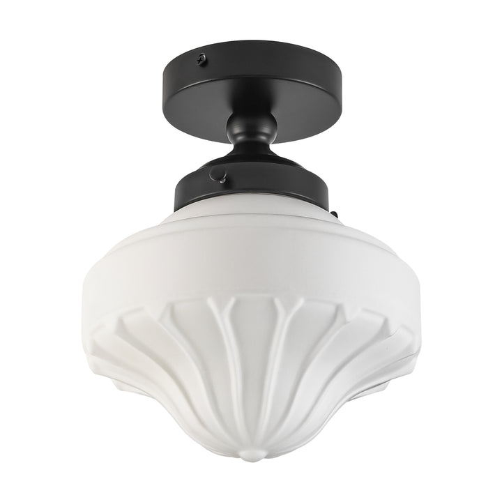 Terrana 1-Light lce-cream Semi-FlushMount Ceiling Light (9") Brightelier