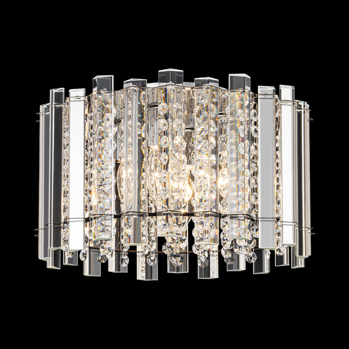 Brindlea 4-Light Cylinder Drum Crystal Flush Mount (14") Brightelier