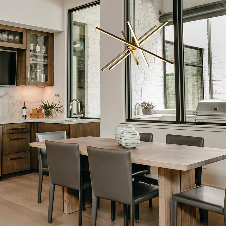 Nortivy 5-Light Aluminum Dimmable LED Modern Linear Chandelier (31") Brightelier