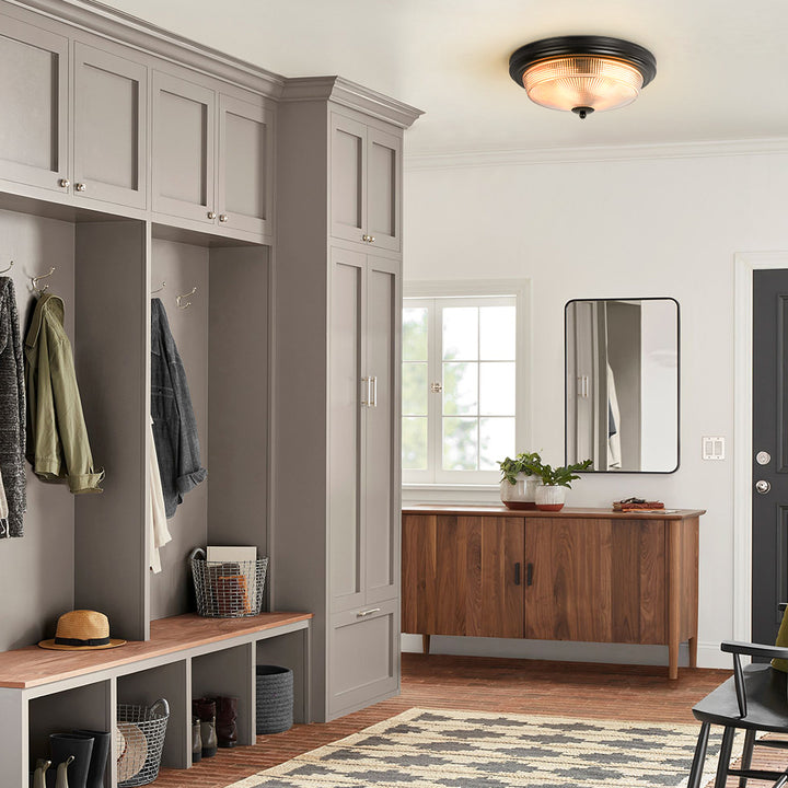 Auralyn 2-Light Dimmable Glass Modern Dome Flush Mounted Sconce (15") Brightelier