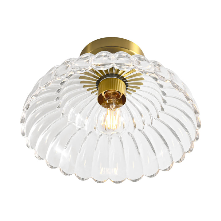 Velthra 1-Light Dimmable Glass Vintage Shaded Flush Mount(11") My Store