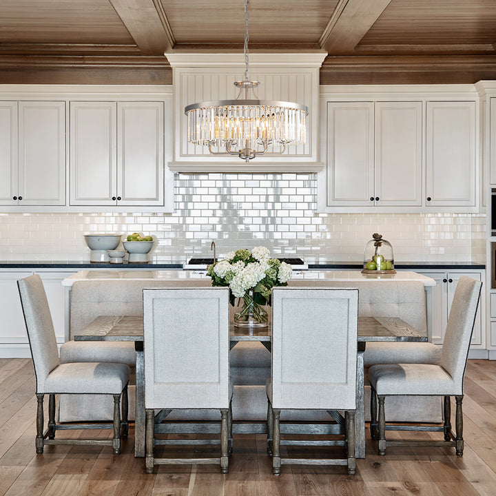 Nuvaya 6-Light Dimmable Crystal Drum Sphere Transitional Chandelier (24") Brightelier