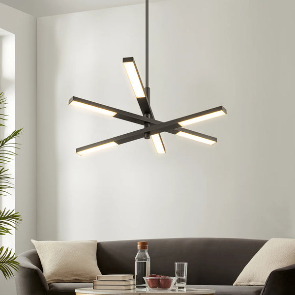 Nortivy 6-Light LED Sputnik Modern Chandelier (35")