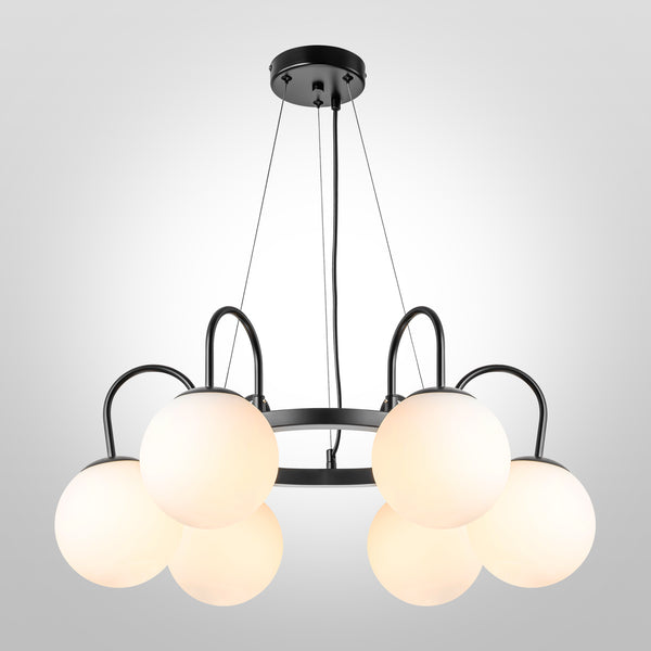 Brixia 6-Light Dimmable Bubble Wagon Wheel Modern Chandelier (33")